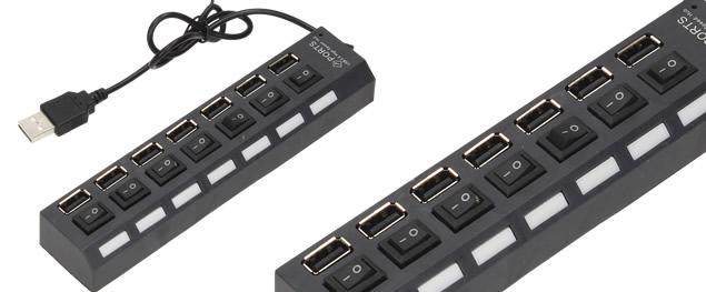 USB 2.0 rozbočovač HI-SPEED 7 portů