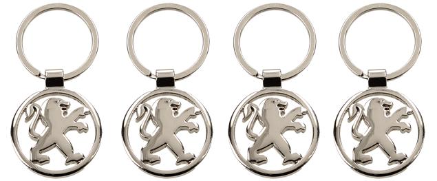 Klíčenka - znak PEUGEOT Chrom 3,5 cm