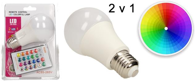 LED RGB žárovka 3W na dálkové ovládání