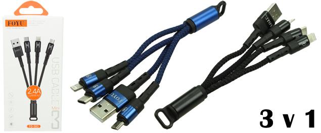 Univerzální nabíjecí kabel 3v1 FO-583