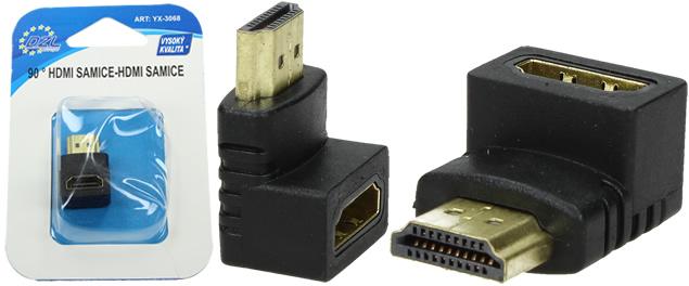 Redukce HDMI-samice / HDMI-samice 90° YX-3068