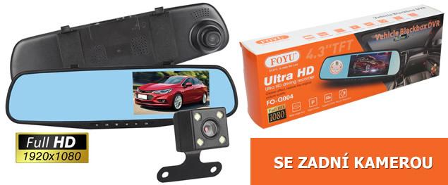 Kamera ve zpětném zrcátku FOYU FO-Q004 se Zadní kamerou 2v1 Full HD