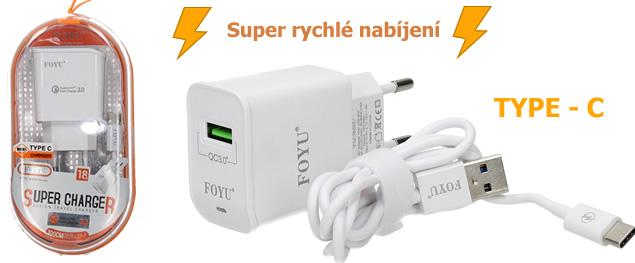 USB Typ C super rychlá nabíječka FOYU