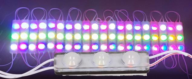 Nalepovací silná tříbodová LED dioda bílá Hranatá