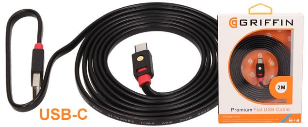 Premium Flat USB Cable Micro USB 2m Griffin Bílý