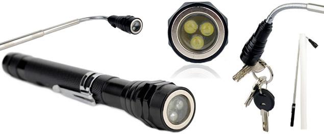 LED Kapesní výkonná nabíjecí svítilna s klipem